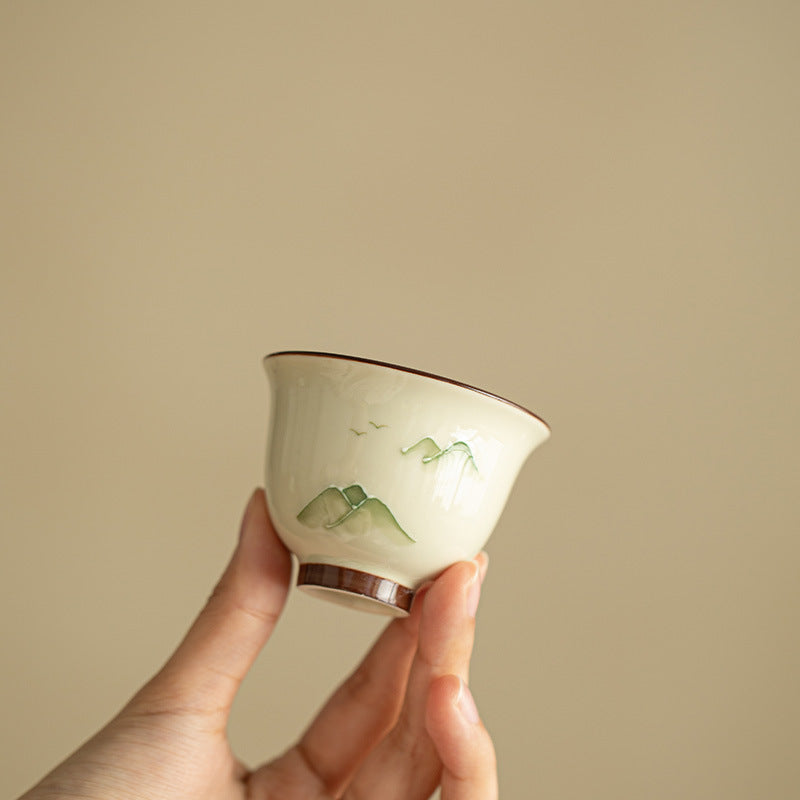 Authentic Jingdezhen Hand-Painted Landscape Shanshui Porcelain Master Teacup - 70ml Gongfu Teacup
