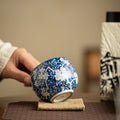 Song Ru Ware Celadon Crackle & Blue-and-White Ice Plum Blossom Master Teacup - 85ml Gongfu Teacup