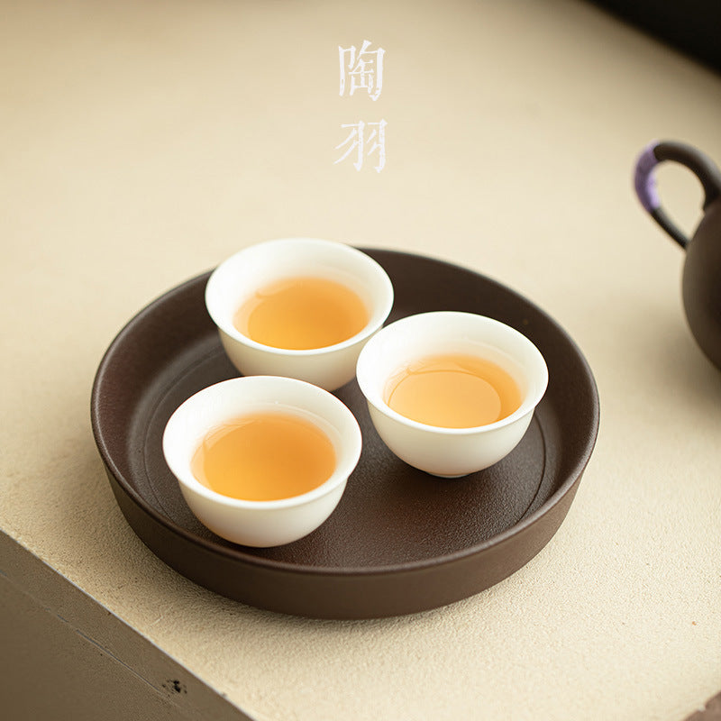 Neo-Chinese Purple Rock Mineral Xianlu Pot Bearer & Platter Tray - 19cm Teaware Accessories