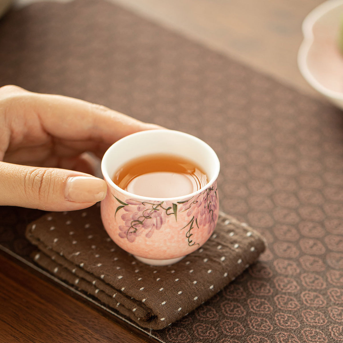 Authentic Rock Mineral White Mist Wisteria Yuanrong Anti-Scald Teacup - 85ml Master Cup