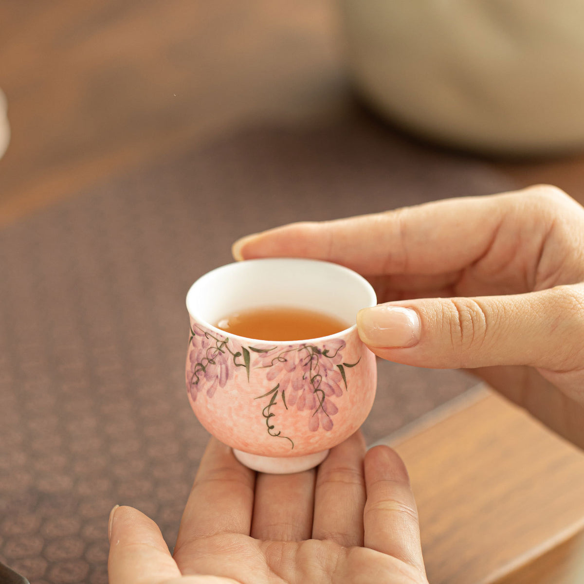 Authentic Rock Mineral White Mist Wisteria Yuanrong Anti-Scald Teacup - 85ml Master Cup