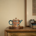 Authentic Jingdezhen Flambé Tenmoku Copper-Coin Ceramic Teapot - 180ml Gift Box Suite