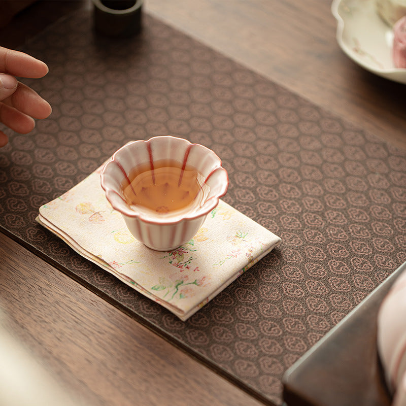 Authentic Song Ru Ware Pink Lard-Glaze Petal-Mouth Master Tasting Cup - 80ml Gongfu Teacup