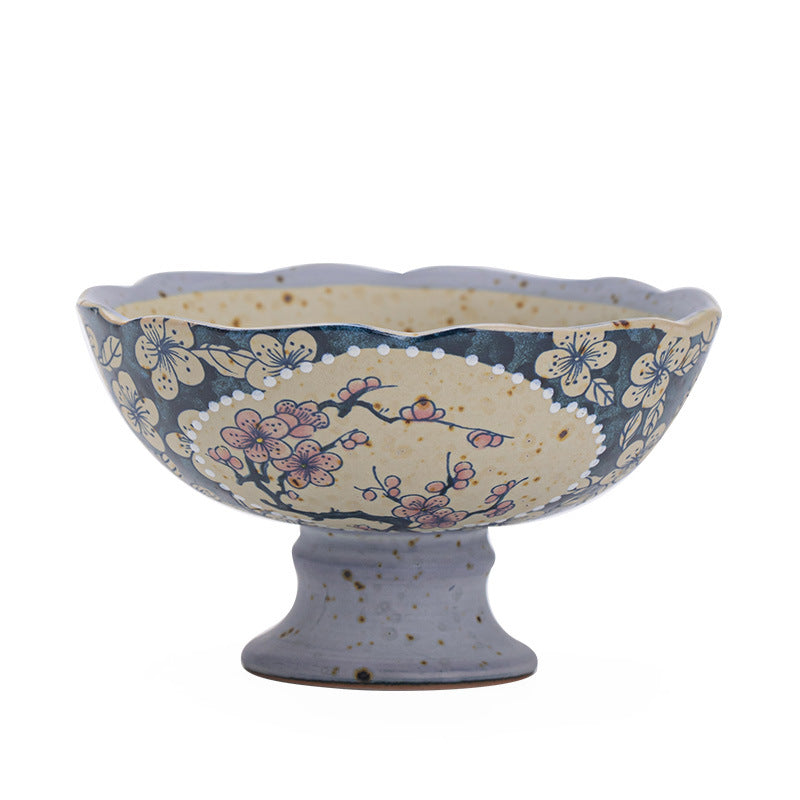 Authentic Jingdezhen Flint Red Blue & White Plum Shadow High-Foot Master Tasting Cup - 75ml Gongfu Teacup