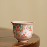 Authentic Song Ru Ware Pink Celadon Petal-Mouth Rabbit Master Tasting Cup - 85ml Gongfu Teacup