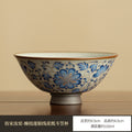 Authentic Jingdezhen Antique Blue & White Pure Silver-Inlaid Lotus Scroll Master Tasting Cup - 85ml Gongfu Teacup