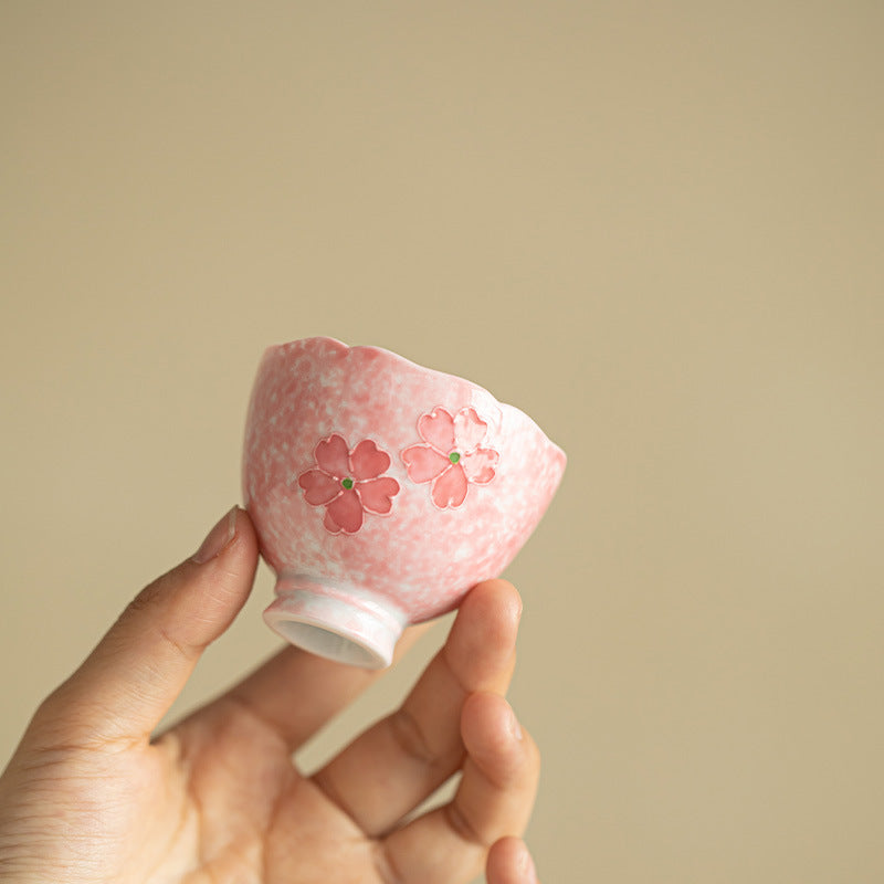 Authentic Jingdezhen Hand-Painted Kohiki Cherry Blossom Master Teacup - 75ml Gongfu Teacup