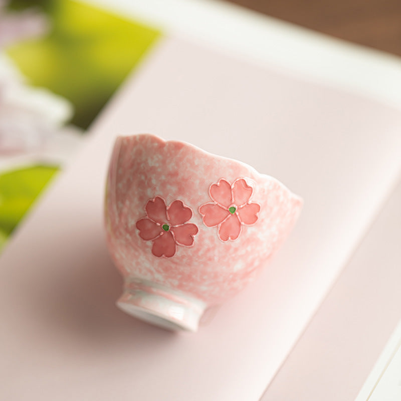Authentic Jingdezhen Hand-Painted Kohiki Cherry Blossom Master Teacup - 75ml Gongfu Teacup