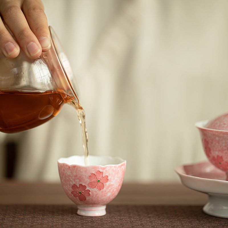 Authentic Jingdezhen Hand-Painted Kohiki Cherry Blossom Master Teacup - 75ml Gongfu Teacup