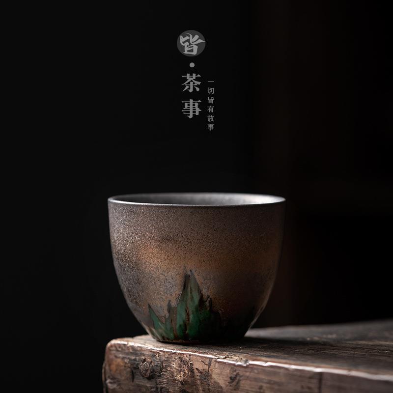 Authentic Coarse Stoneware 24K Gold-Gilded Master Tasting Cup - 80ml Gongfu Teacup
