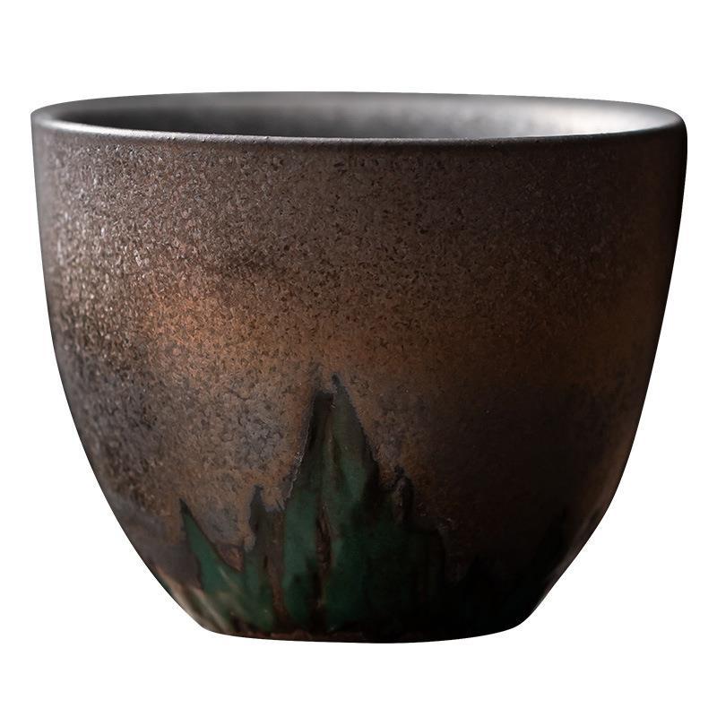 Authentic Coarse Stoneware 24K Gold-Gilded Master Tasting Cup - 80ml Gongfu Teacup