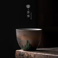 Authentic Coarse Stoneware 24K Gold-Gilded Master Tasting Cup - 80ml Gongfu Teacup
