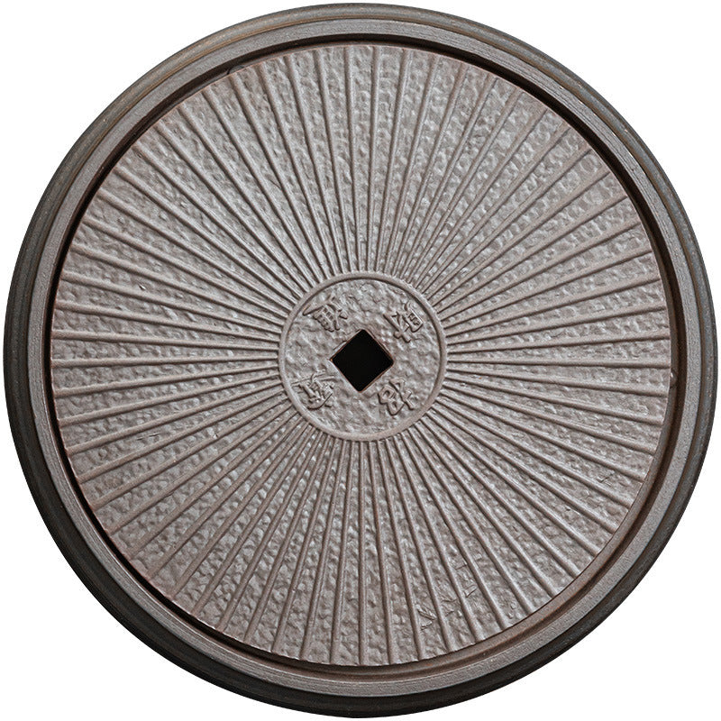 Authentic Vintage Chinese Ceramic Circular Water-Storage Dry-Brewing Tea Tray - 24cm Teaware