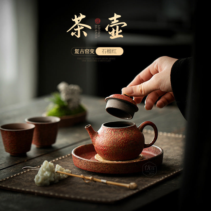 Authentic Old Rock Clay Kiln-Change Yaobian Ceramic Teapot - 185ml Fast-Pour Gongfu Pot
