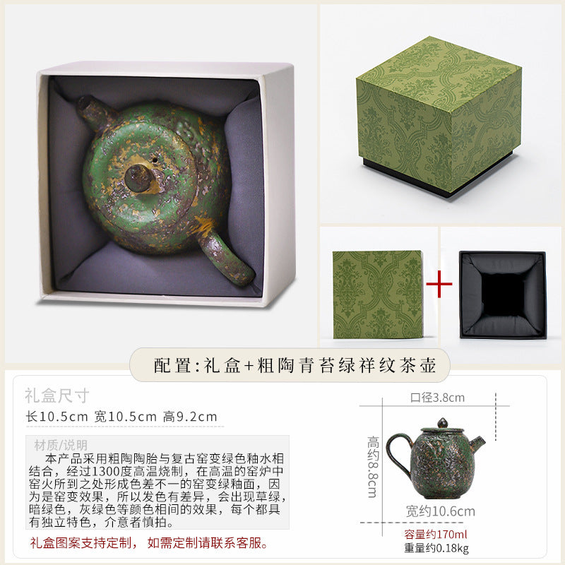 Authentic Old Rock Clay Kiln-Change Yaobian Ceramic Teapot - 185ml Fast-Pour Gongfu Pot