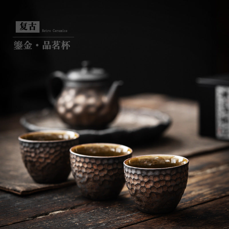 Authentic Handcrafted Coarse Stoneware Master Tasting Cup - 75ml Vintage Gongfu Teacup