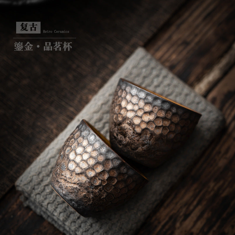 Authentic Handcrafted Coarse Stoneware Master Tasting Cup - 75ml Vintage Gongfu Teacup