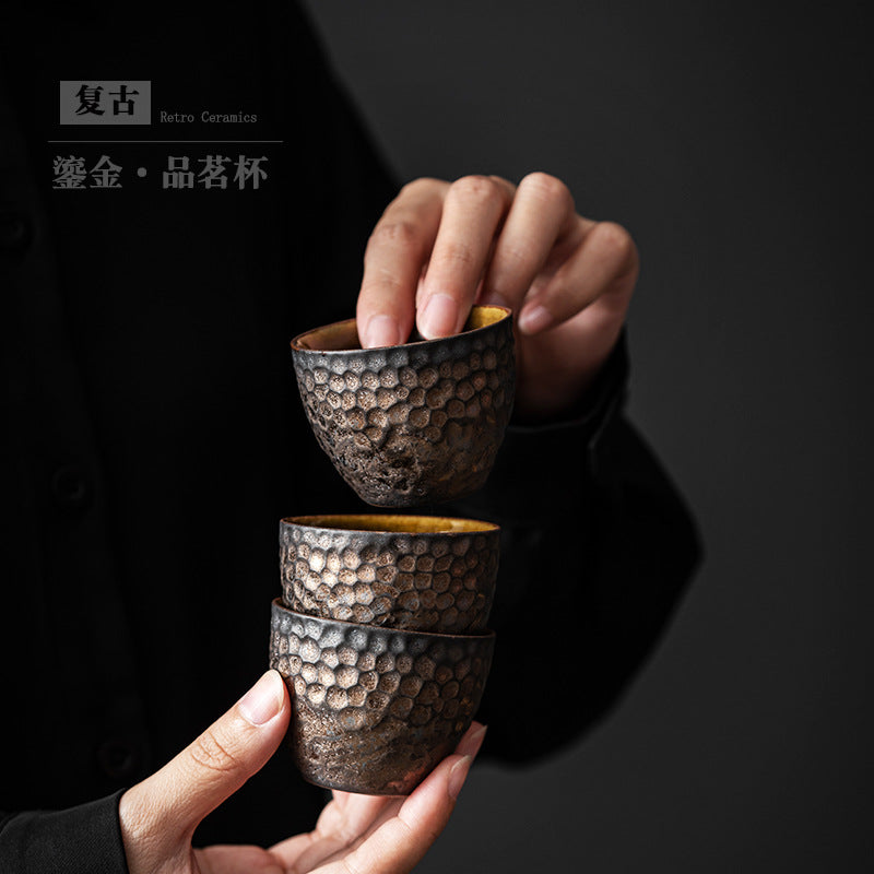 Authentic Handcrafted Coarse Stoneware Master Tasting Cup - 75ml Vintage Gongfu Teacup
