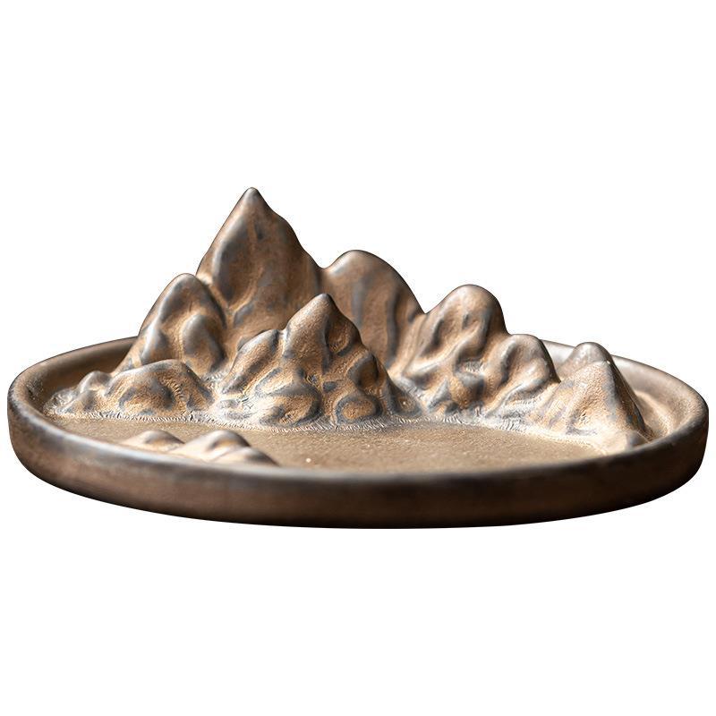Authentic 24K Gold Mountain Backflow & Stick Incense Burner Altar - Teaware Accessories