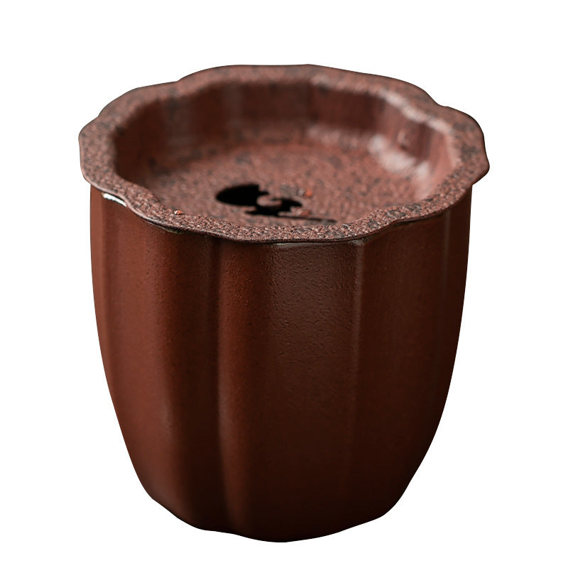 Authentic Jujube Red Ceramic Covered Jianshui Tea Waste Basin - 800ml Teaware Accessories