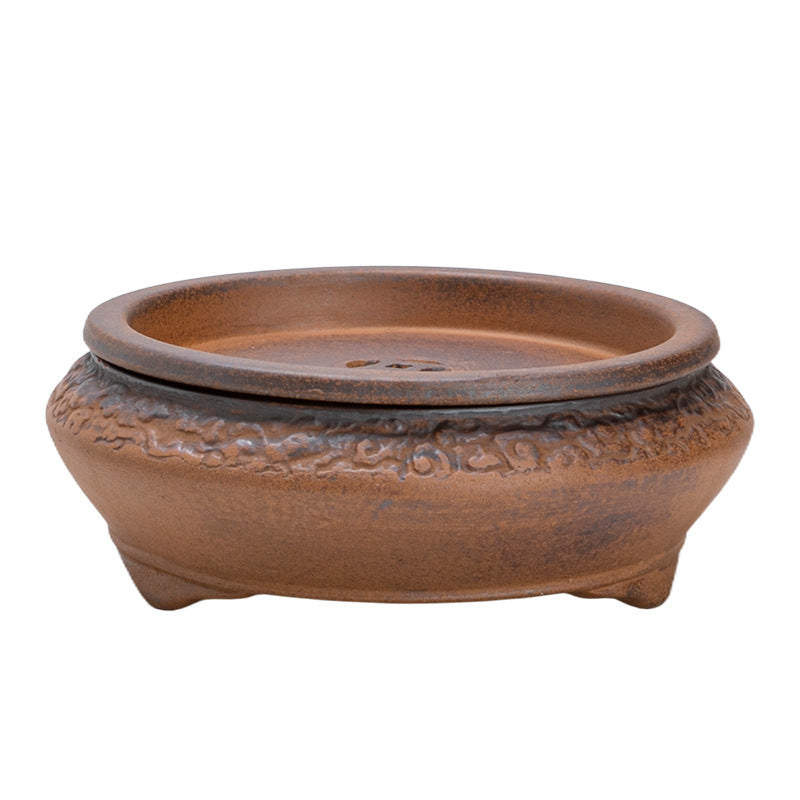 Authentic Old Rock Clay Water-Storage Dry-Brewing Pot Bearer Tray - 18cm Teaware Accessories