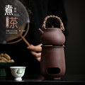 Authentic Ceramic Alcohol Stove & Side-Handle Tea Boiling Set - Complete Outdoor Hearth Suite
