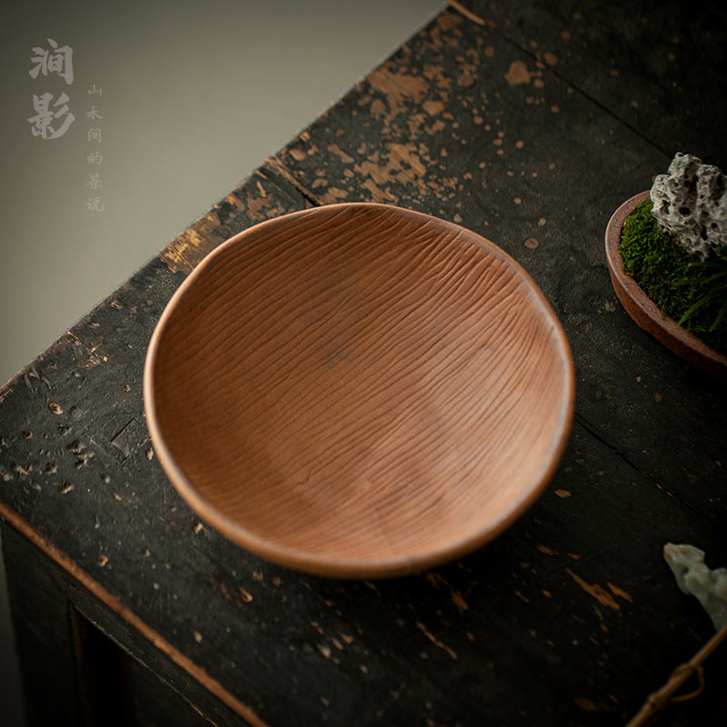 Authentic Coarse Stoneware Old Rock Clay Water-Catching Pot Bearer - 19cm Teaware Accessories