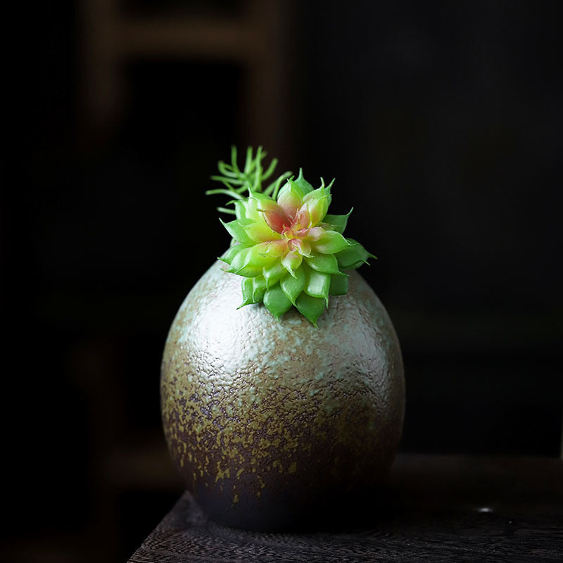 Authentic Stream Shadow Vintage Ceramic Hydroponic & Dry Flower Vase - 14cm Teaware Accessories