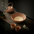 Authentic Coarse Stoneware Old Rock Clay Water-Catching Pot Bearer - 19cm Teaware Accessories
