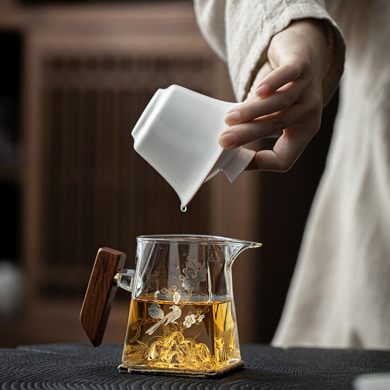 High Borosilicate Heat-Resistant Glass Handled Tea Fairness Pitcher - 250ml