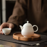 Master-Grade Dehua Mutton-Fat Jade Porcelain Beauty Teapot - 180ml Translucent Gongfu Teapot