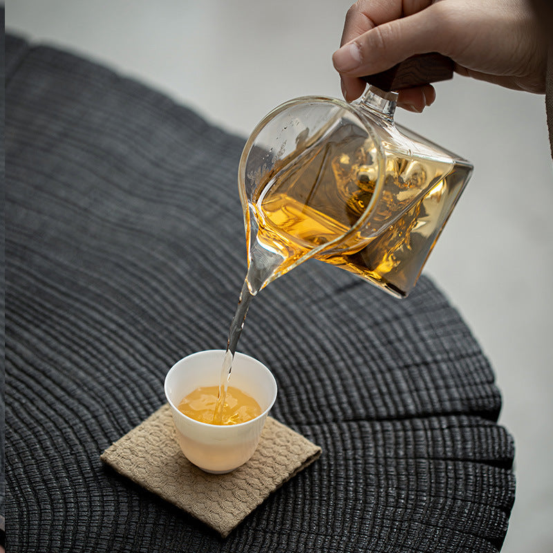 High Borosilicate Heat-Resistant Glass Handled Tea Fairness Pitcher - 250ml