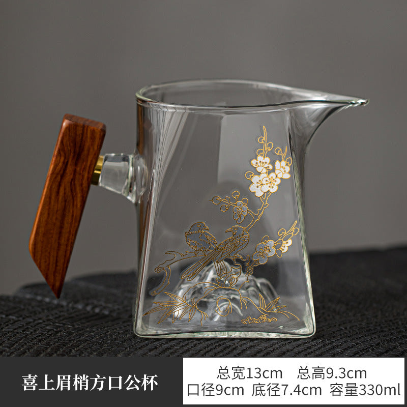 High Borosilicate Heat-Resistant Glass Handled Tea Fairness Pitcher - 250ml