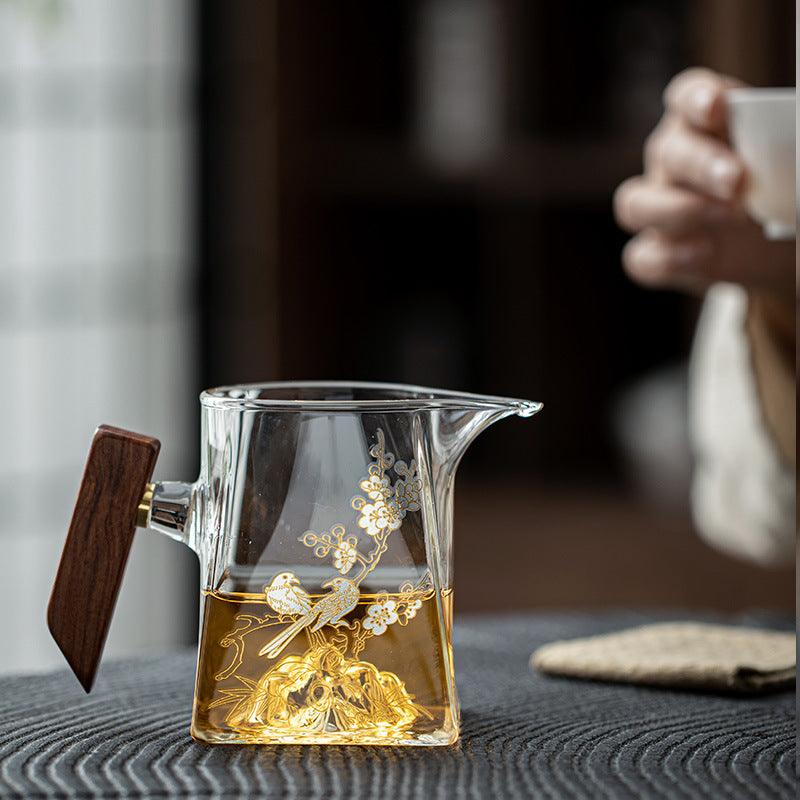 High Borosilicate Heat-Resistant Glass Handled Tea Fairness Pitcher - 250ml