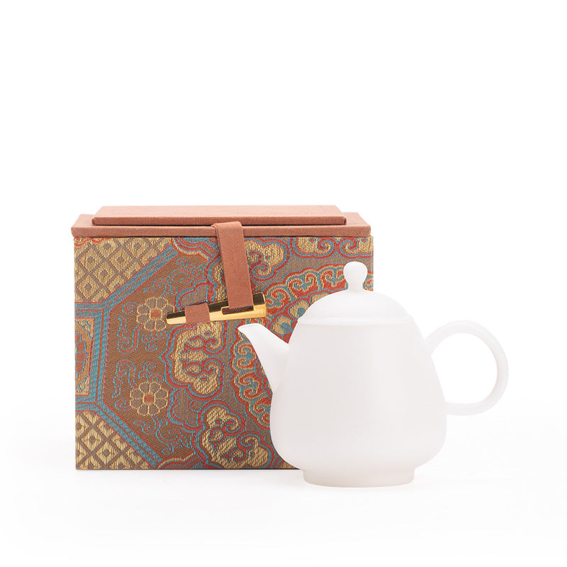 Master-Grade Dehua Mutton-Fat Jade Porcelain Beauty Teapot - 180ml Translucent Gongfu Teapot