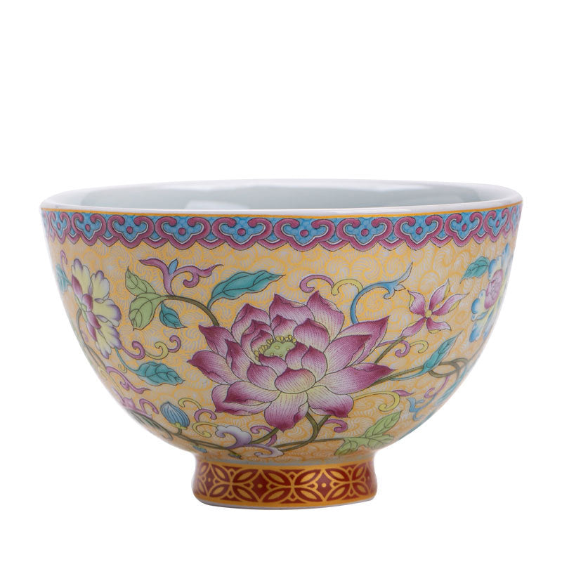 Authentic Jingdezhen Enamel Antique Palace Style Meditation Ceramic Teacup - 85ml Master Cup