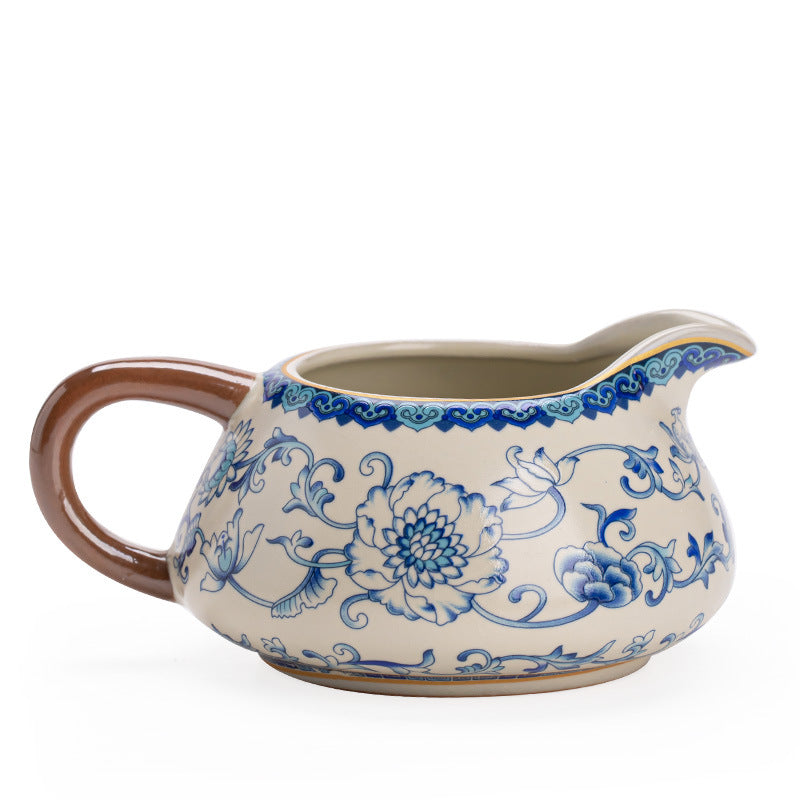Authentic Jingdezhen Ru Ware Blue & White Crackle Glass-Smooth Tea Fairness Pitcher - 200ml