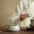 Authentic Jingdezhen Ru Ware Blue & White Crackle Glass-Smooth Tea Fairness Pitcher - 200ml