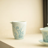 Authentic Jingdezhen Hand-Painted Dancing Orchid Porcelain Tea Fairness Pitcher - 190ml
