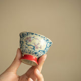 Authentic Jingdezhen Palace Wall Red & Blue-and-White Plum Blossom Master Teacup - 85ml Gongfu Teacup