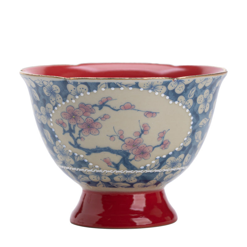 Authentic Jingdezhen Palace Wall Red & Blue-and-White Plum Blossom Master Teacup - 85ml Gongfu Teacup