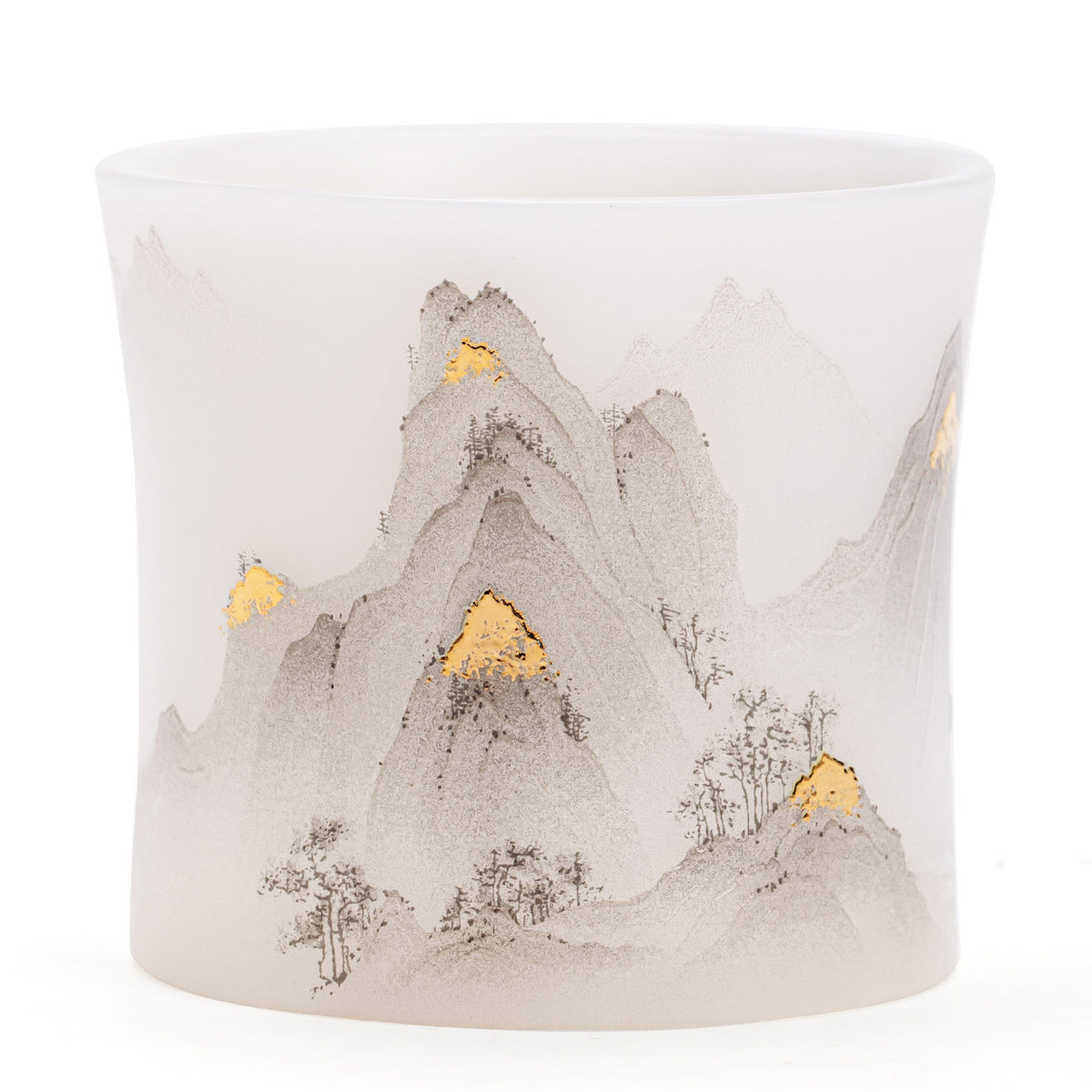 Authentic Ice-Glazed Biscuit Gold-Gilded Mountain Archer's Ring Ceramic Teacup - 75ml Master Cup