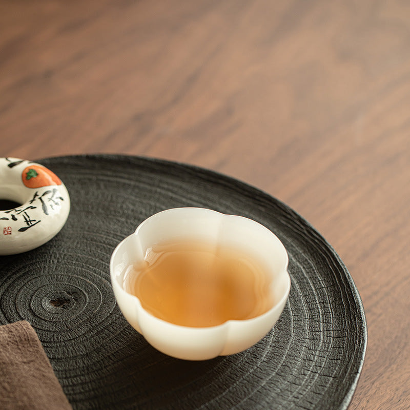 Handcrafted Dehua Ice Mutton Fat Jade Petal Master Teacup - 80ml Gongfu Teacup