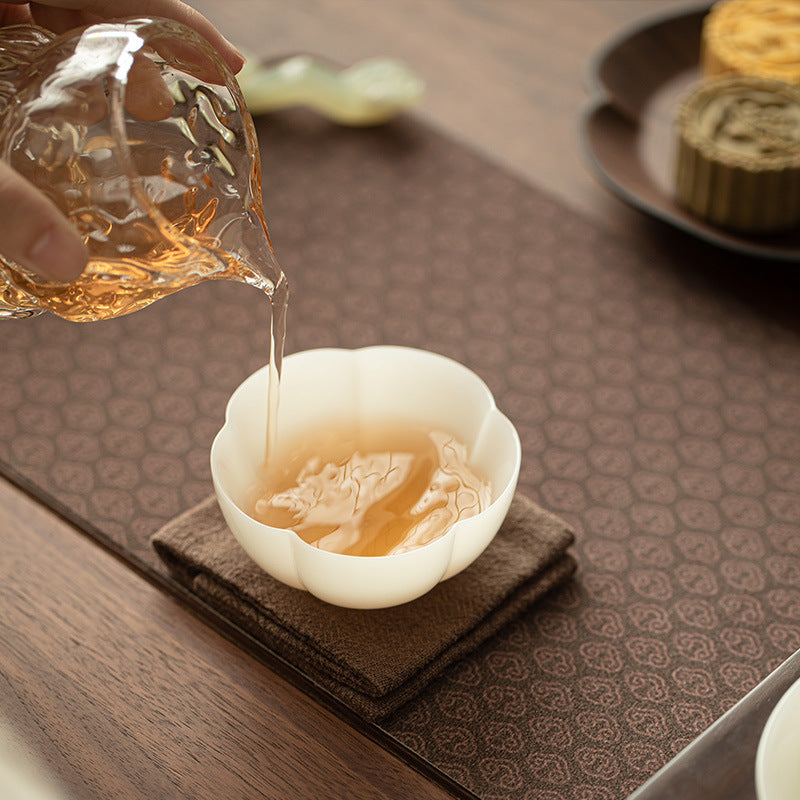 Handcrafted Dehua Ice Mutton Fat Jade Petal Master Teacup - 80ml Gongfu Teacup