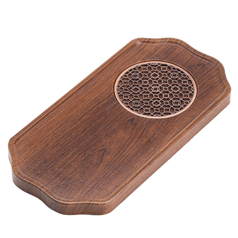 Solid Walnut Finish Dry-Brewing Bamboo Teaware Tray