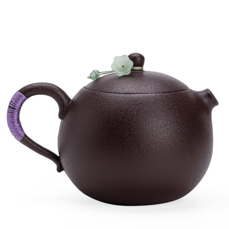 Neo-Chinese Purple Rock Xishi Ceramic Teapot - 165ml Anti-Scald Gongfu Steeping Teapot