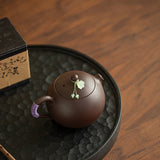 Neo-Chinese Purple Rock Xishi Ceramic Teapot - 165ml Anti-Scald Gongfu Steeping Teapot