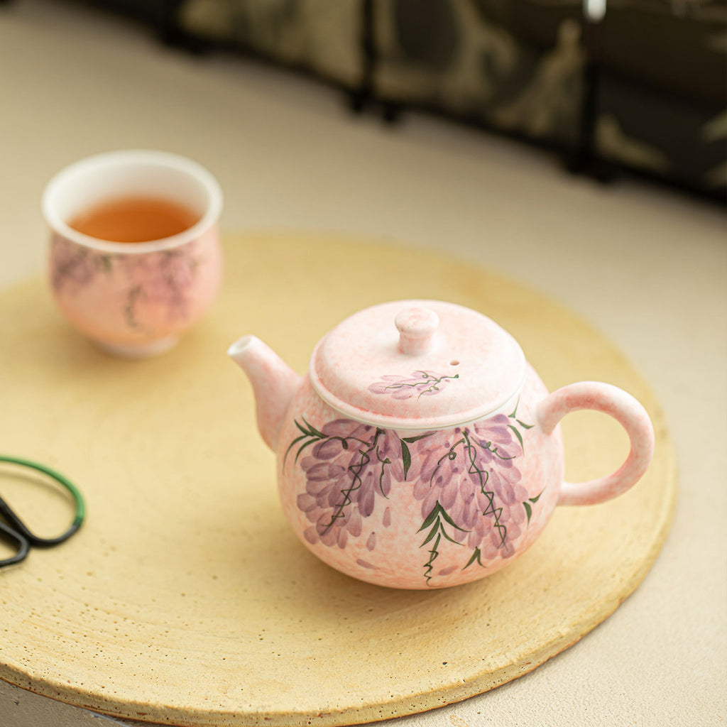 Authentic Rock Mineral White Mist Wisteria Dezhong Ceramic Teapot - 190ml Luxury Gongfu Teapot