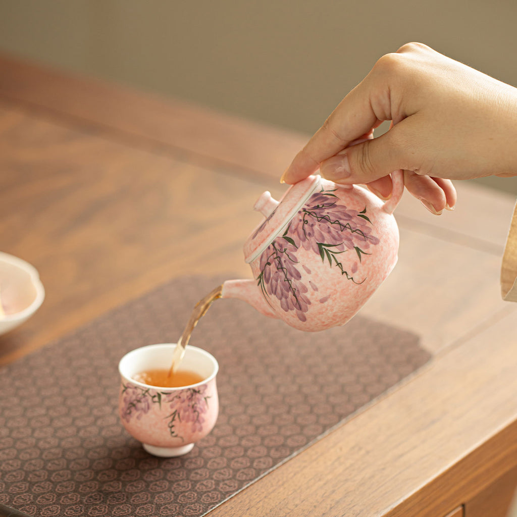 Authentic Rock Mineral White Mist Wisteria Dezhong Ceramic Teapot - 190ml Luxury Gongfu Teapot