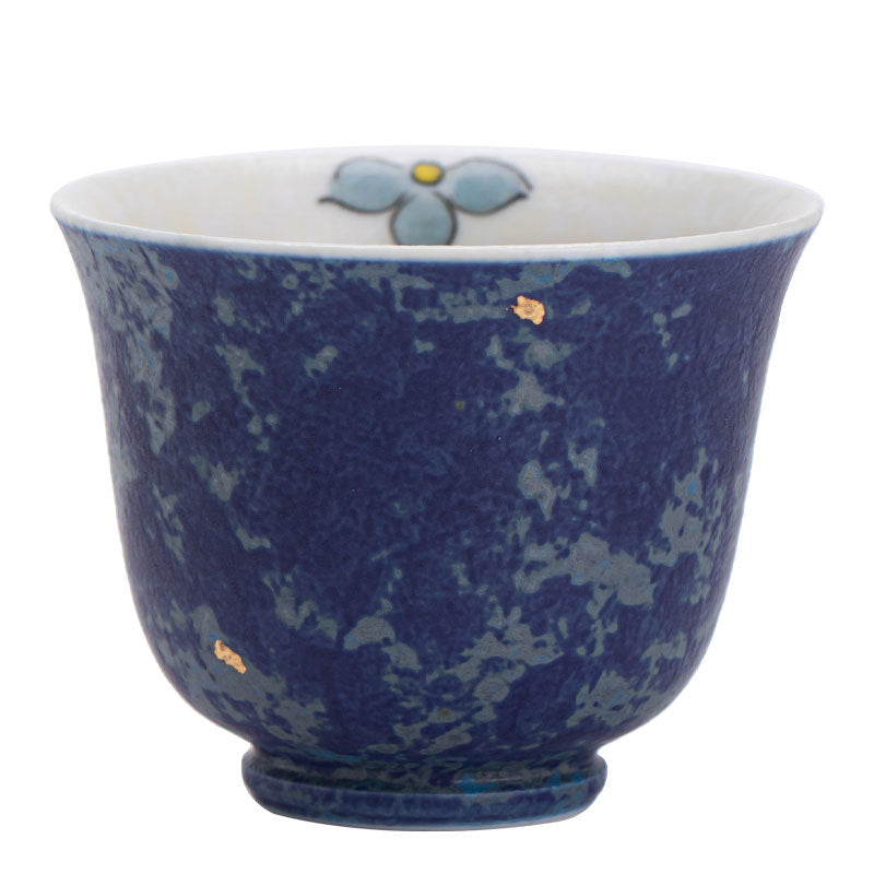 Authentic Jingdezhen Hand-Glazed Blue Gold-Splashed Ceramic Master Teacup - 85ml Gongfu Teacup